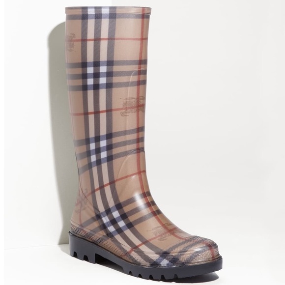 burberry plaid rain boots